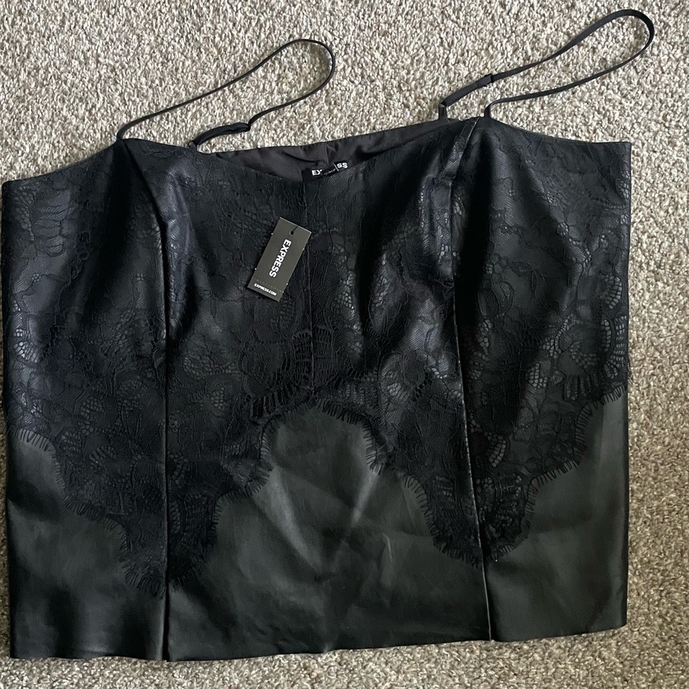 NWT express leather and lace tank top